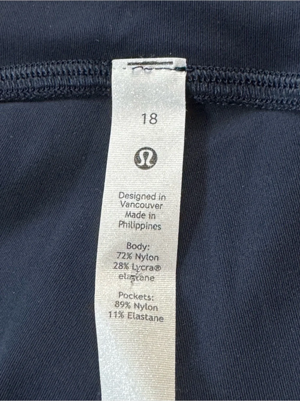 NWOTs LuLuLemon Size 18 Blue Power Thru High Rise Crop 23” Leggings LW6BPWS